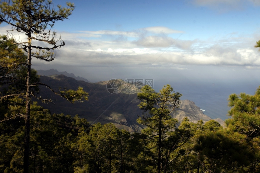 a大西洋中班牙加那利岛中心大西洋班牙加那利岛中心塔马达巴山区景观图片