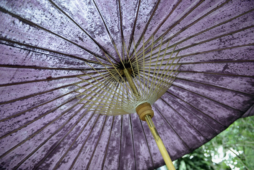 东南亚泰国北部MeeHongSon北道Pai村的一家餐馆雨伞图片