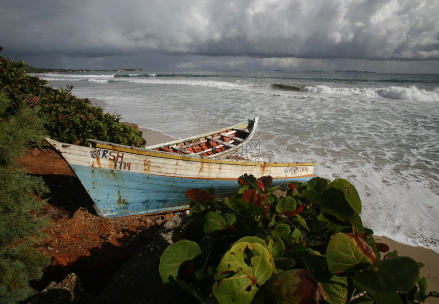 南美洲委内瑞拉鲸海中玛格丽塔岛的埃尔卡登镇海滩上的岸图片