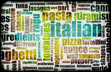 意大利餐厅的意大利食品菜单图片