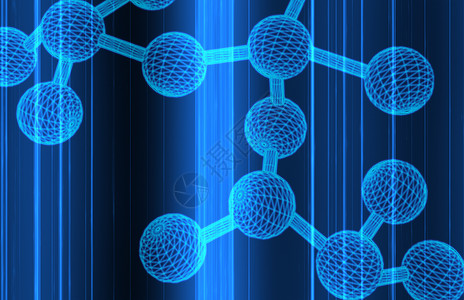 粒子扫描科学与微生物原子接近背景图片