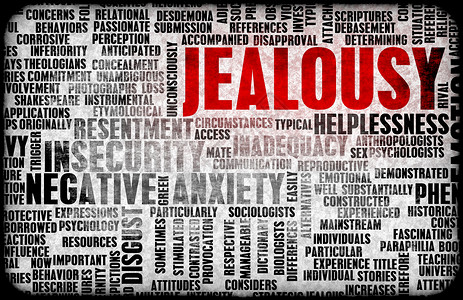 嫉妒是一种消极情感概念艺术图片