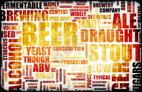 啤酒相关文本设计要素作为背景背景图片