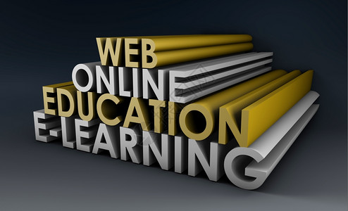 3d在线教育或远程学习背景图片