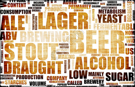 啤酒相关文本设计要素作为背景图片