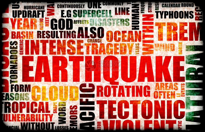地震自然灾害作为艺术背景图片