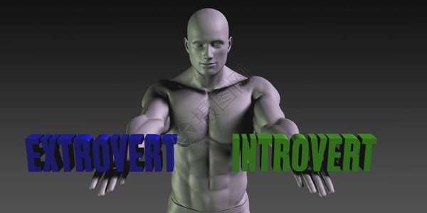 Extrovert和Introvert对两种选择之间的内向概念对图片