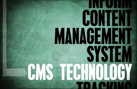 CMS技术核心原则作为概念背景图片
