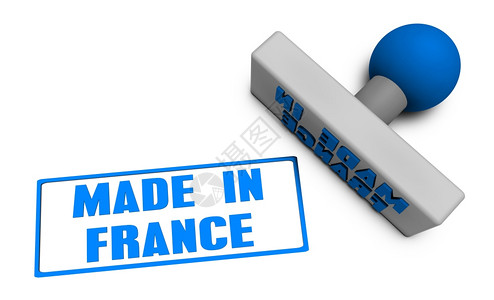 检验合格章3d法国制印章或纸质概念背景