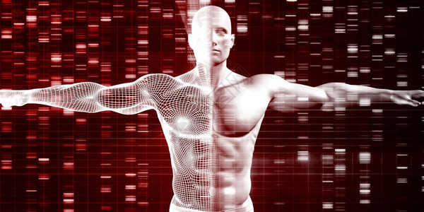 具有科学数据作为未来概念的遗传学图片