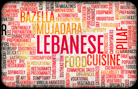 黎巴嫩食品和菜单背景及地方食谱黎巴嫩品菜单图片