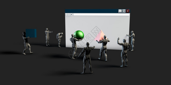 小型工人创建网站的络设计概念背景图片