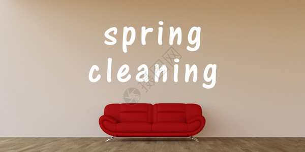 带有家庭内艺术的春季清洁概念背景图片