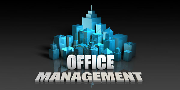 关于黑色背景的蓝办公室管理概念图片