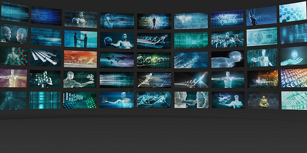 带有商业技术屏幕概念的视频墙壁摘要数字代码背景图片