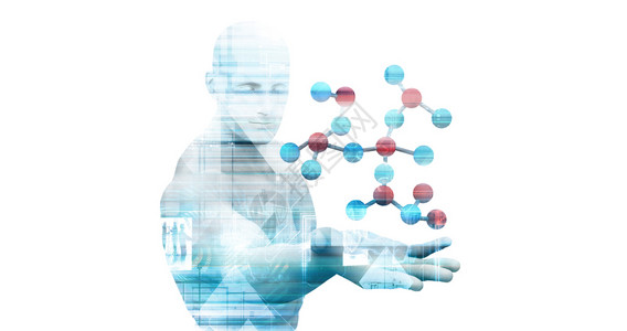 数字科学和技术医研究摘要数字科学背景图片