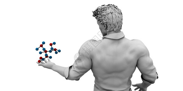 科学家持有分子作为科学概念背景图片