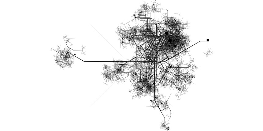 城市的发展与鸟瞰图在二维黑白二维鸟瞰城市发展图片