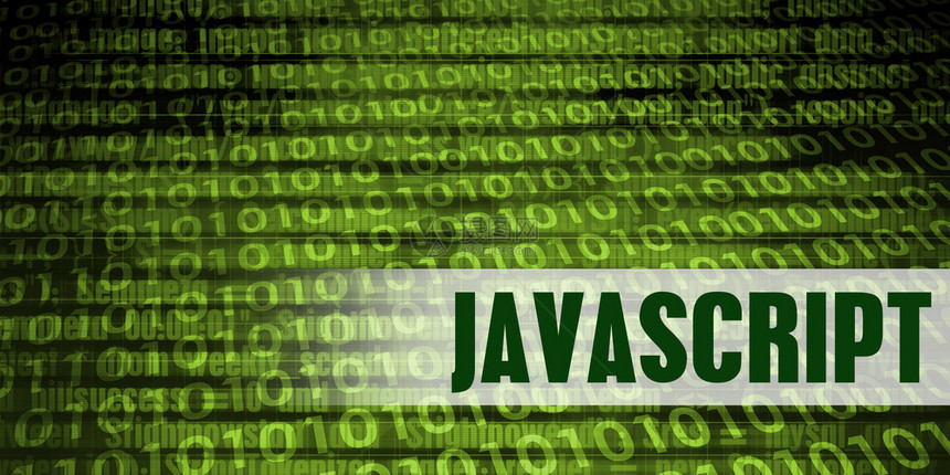 带有绿色二进制背景的索引符号编码语言Javascript图片