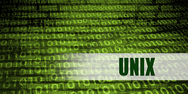 具有绿色二进制背景的Uix编码语言Unix图片
