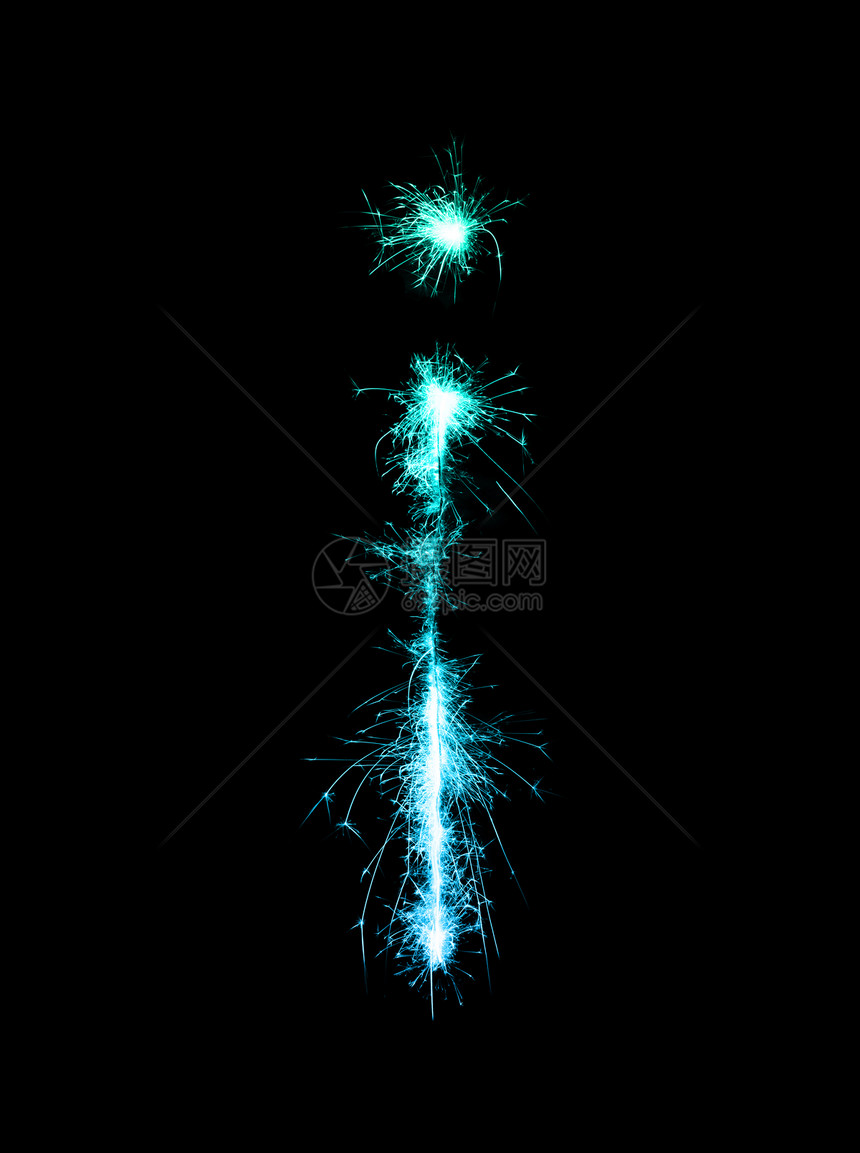 夜间背景的Sparkler烟火灯光字母iSmall字母图片