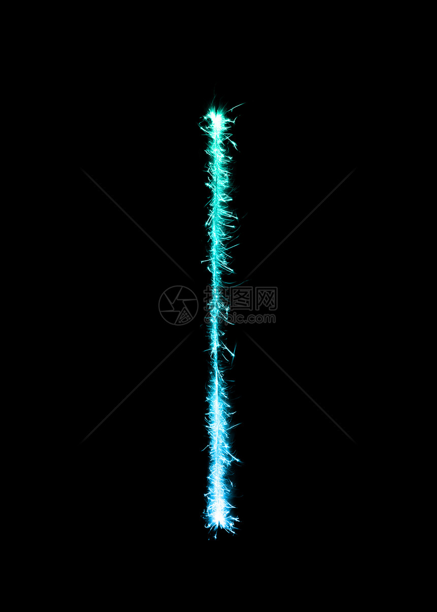夜间背景的Sparkler烟火灯光字母表lSmall字母图片