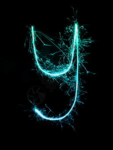 夜间背景的Sparkler烟火灯光字母ySmall字母背景图片