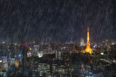 日本东京雨滴图片