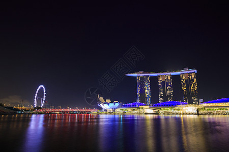 新加坡市城景色背景图片