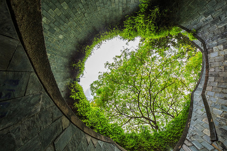 位于新加坡坎宁堡公园地下隧道的过境点背景图片