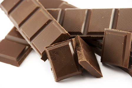 强行掰开的巧克力块背景图片