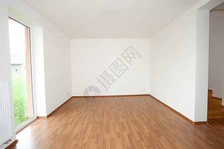 乡村小屋内清洁白色房间背景图片