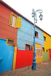布宜诺斯艾利LaBoca的多彩建筑图片