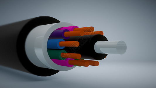 电力缆交叉段3D高清图片