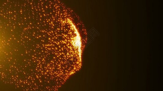 抽象金闪粒子的抽象背景3D投影图片