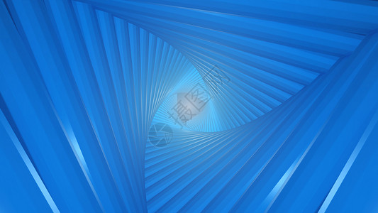 由扭曲的三角形组成未来隧道在闪光的末端3D覆盖图片