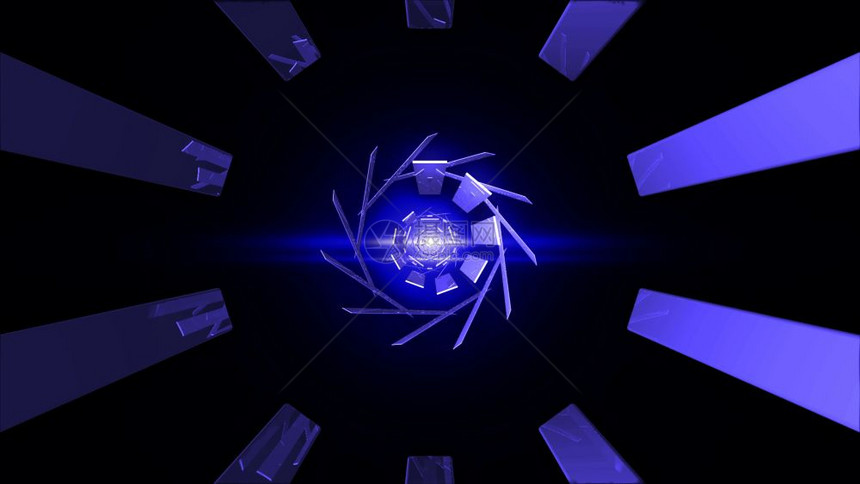 简易技术隧道有照明弹的蓝色元素图片