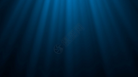 光线上升动画从水下传来海洋波动画光线照穿背景