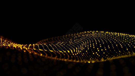 金色闪粒子波背景闪效应图片
