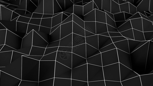 黑色抽象多边形背景数字图解3d投影图片