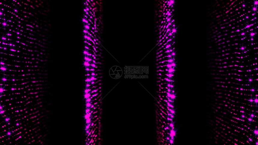 闪烁的紫色粒子抽象循环背景3D投影图片