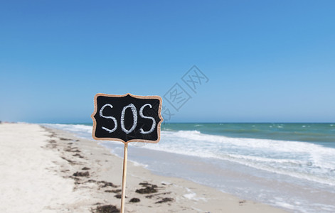 挂号SOS的木路标牌关上背景图片
