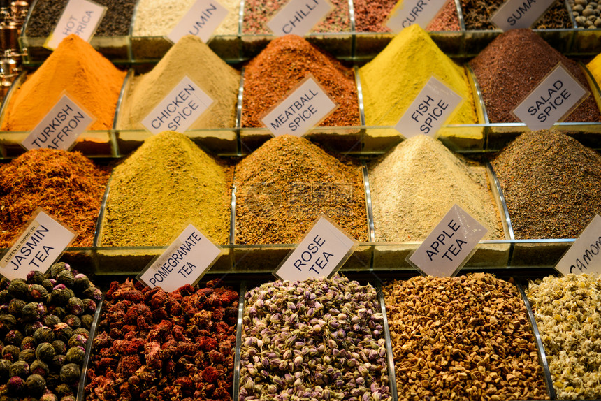 在伊斯坦布尔的Spices和Spice市场图片