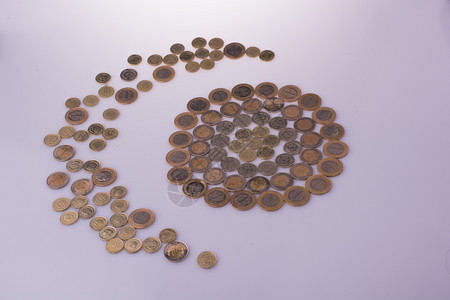 土耳其里拉硬币塑造新月圆白底形天体图片