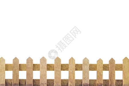 隔离在白色背景之上的木栅栏背景背景图片