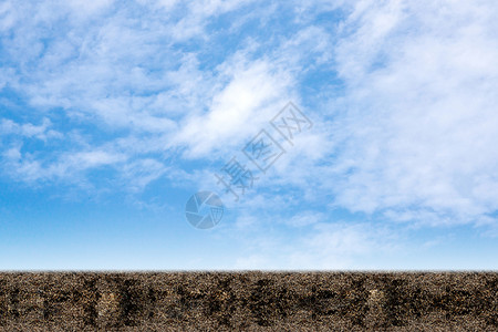 蓝天背景的土壤面积图片