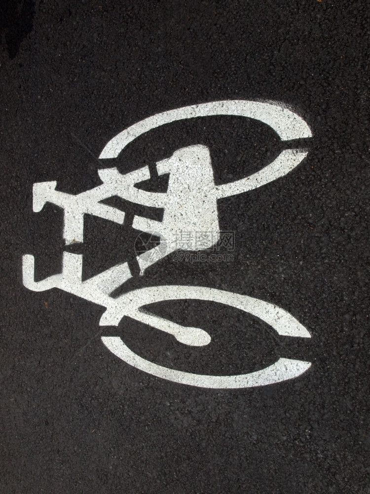 白色上隔离的自行车道交通标志自行车道标志图片