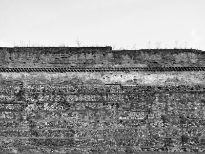 意大利都灵托里诺古罗马墙的废墟背景图片