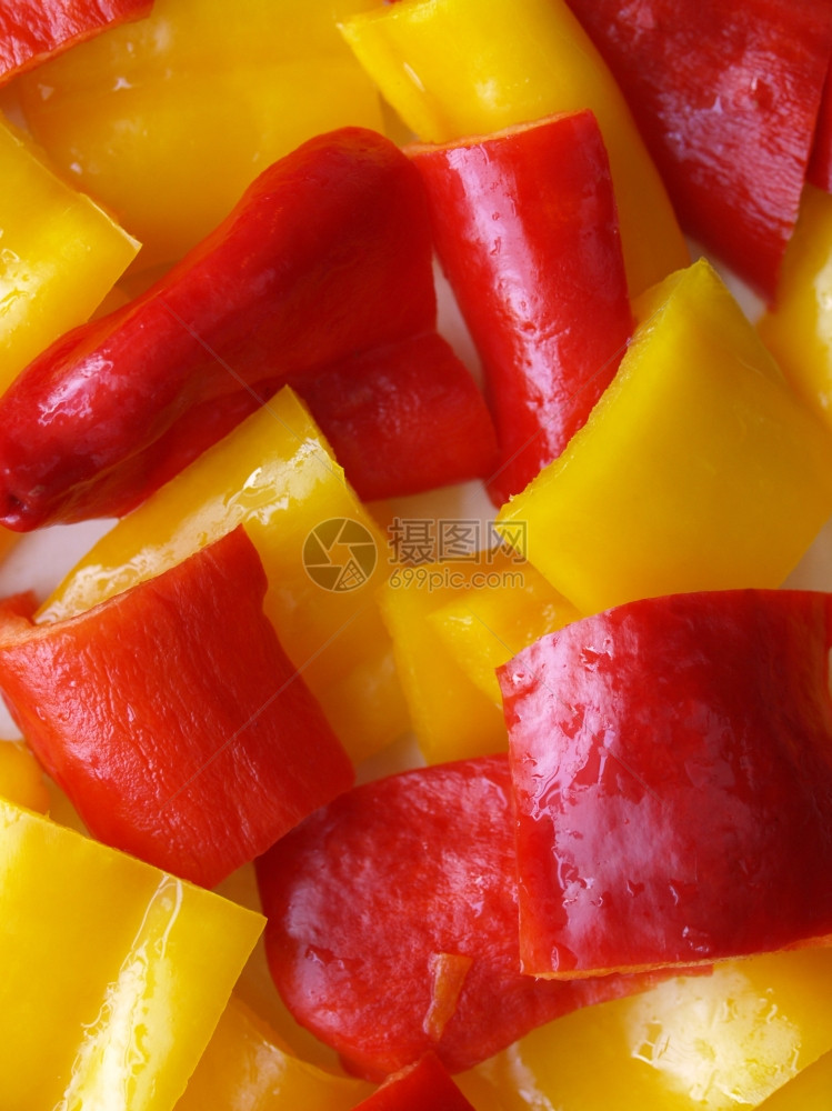 红黄胡椒和作为食物背景有用图片