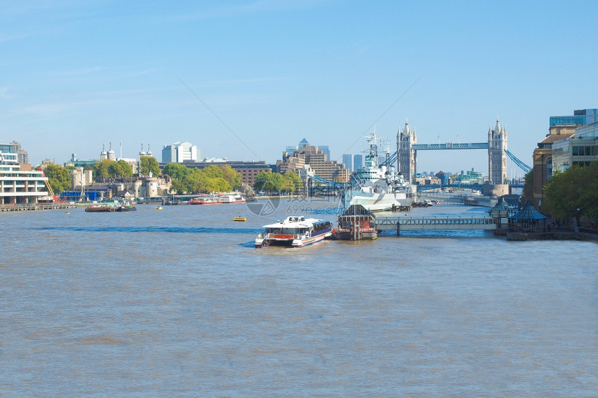 伦敦泰晤士河英国伦敦泰晤士河全景图片
